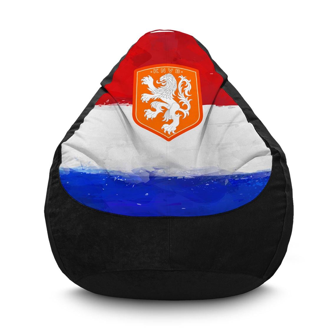 Крісло мішок iPuff Збірна Нідерландів Флок XL 80x110 см Чорний