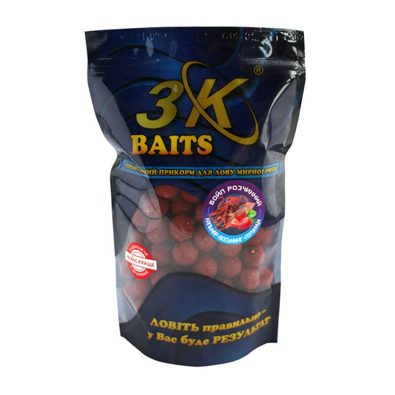 Бойл растворимый 3KBaits Кальмар-осьминог-клубника 16 мм 400 г (3KB1256)