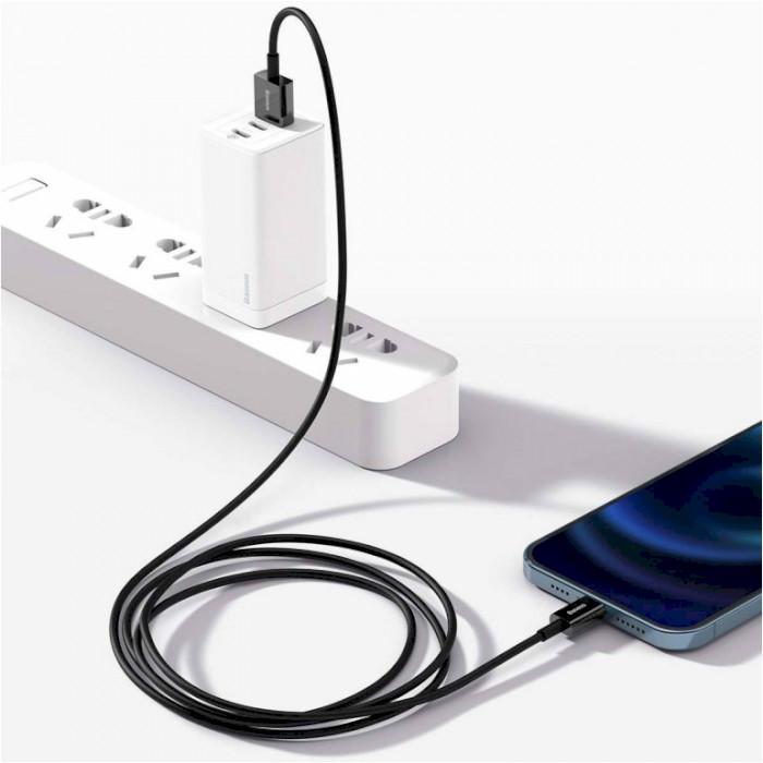 Кабель для зарядки смартфона Baseus USB-Lightning 1 м 2.4 А Чорний (CALYS-A01) - фото 5