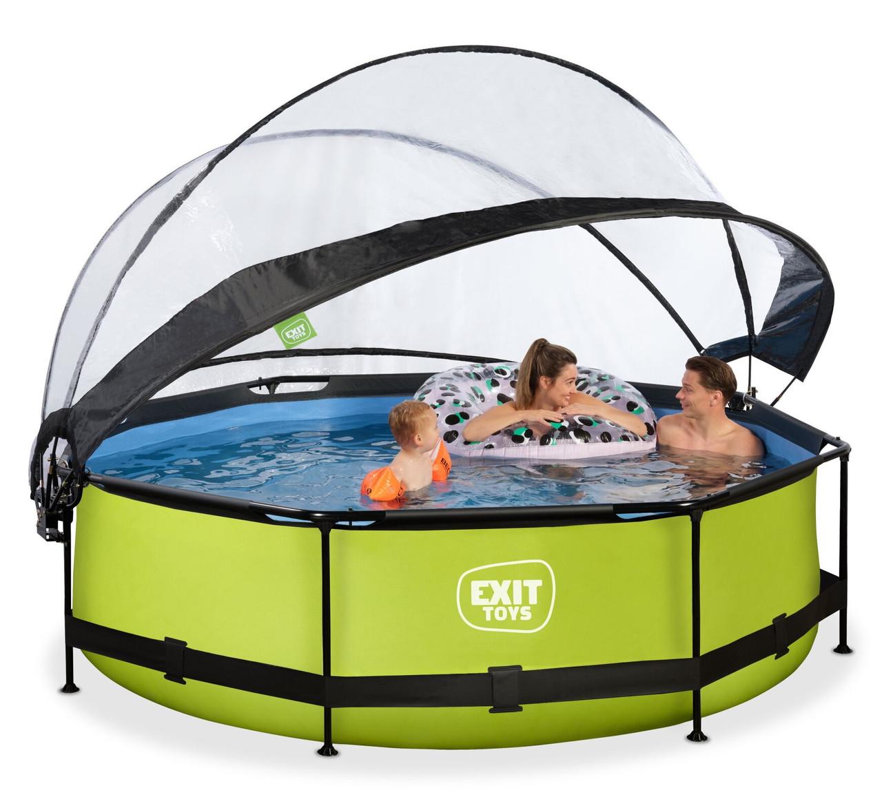Бассейн каркасный круглый с куполом Exit Toys для детей 300х76 см Лайм (2584665126) - фото 2 Бассейн каркасный круглый с куполом Exit Toys для детей 300х76 см Лайм (2584665126) - фото 2