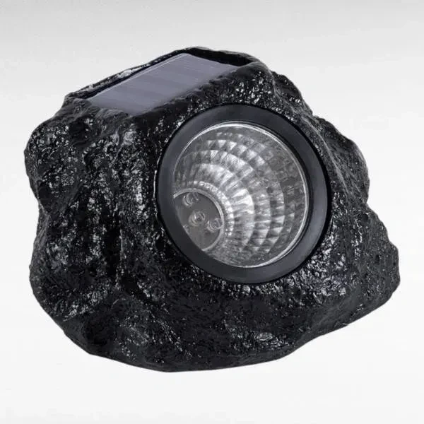 Светильник садовый LED Камень с солнечной панелью Серый (MX-00009936)