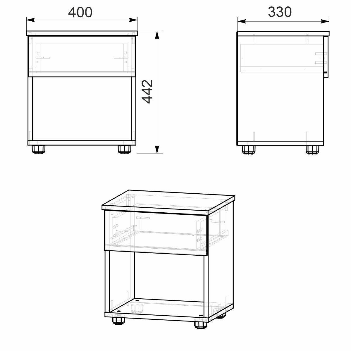 Тумба прикроватная МеблиКо ПКТ-8 40х33х44 см Орех (k-1720-5) - фото 2 Тумба прикроватная МеблиКо ПКТ-8 40х33х44 см Орех (k-1720-5) - фото 2