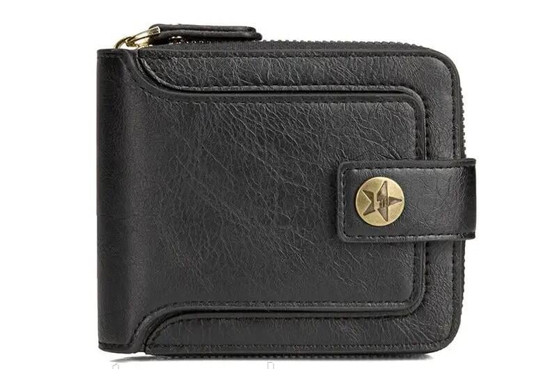 Кошелек мужской бифолд на кнопке и молнии из искусственной кожи Черный (29658252) Кошелек мужской бифолд на кнопке и молнии из искусственной кожи Черный (29658252)
