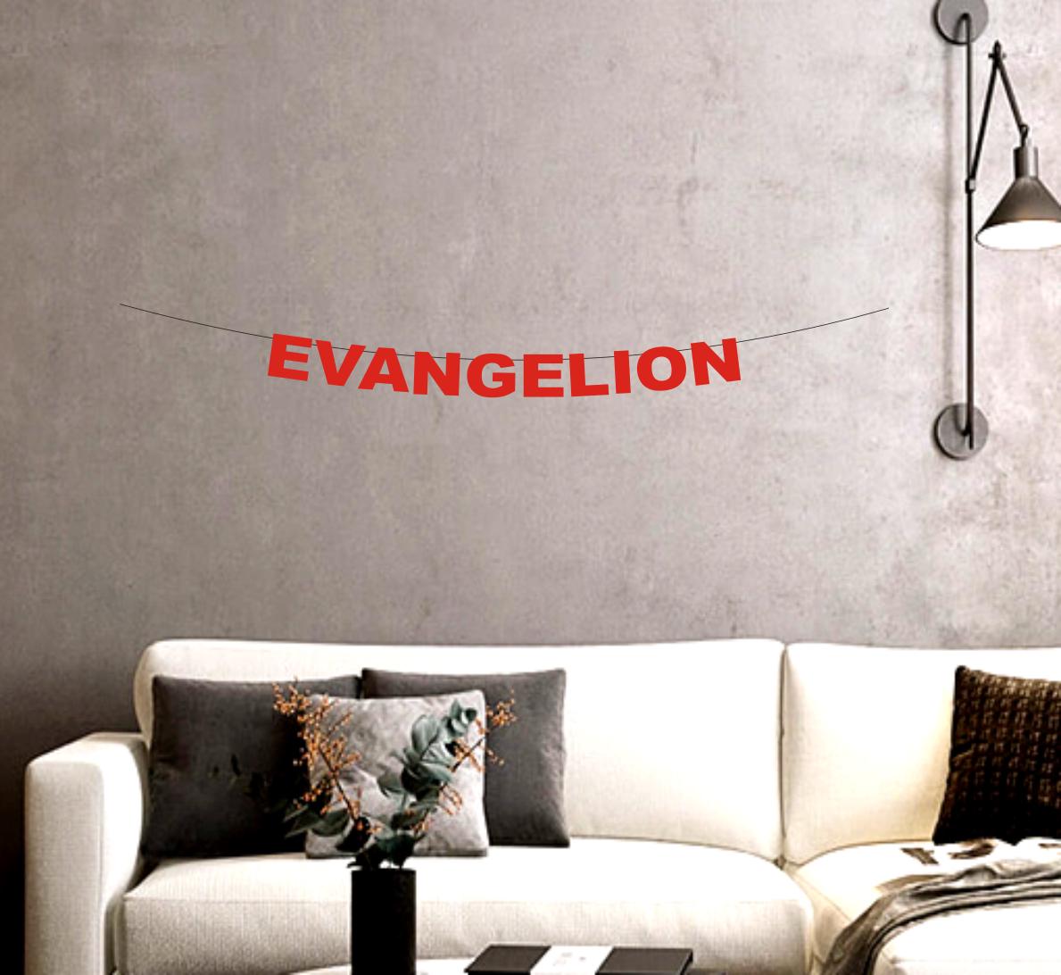 Гирлянда "Evangelion" из дизайнерского картона Красный (Г-0113)