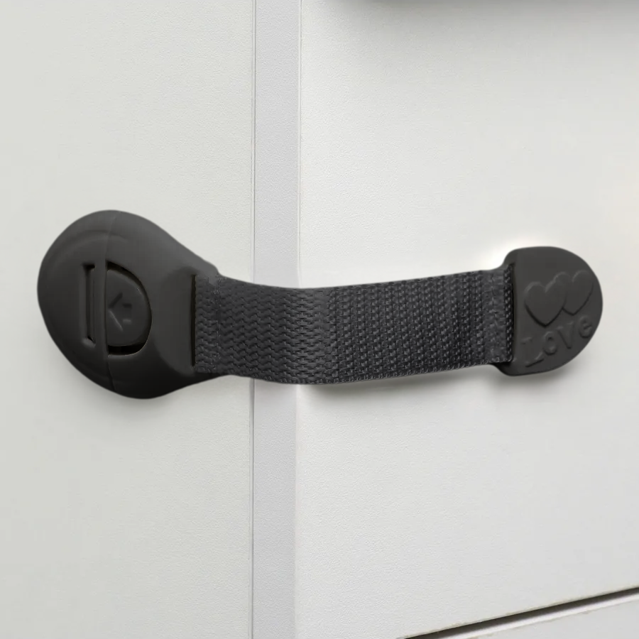 Набір захисних фіксаторів для дверцят і шухляд гнучкий комплект захисту в будинок 20 шт. Чорний (50011/20)