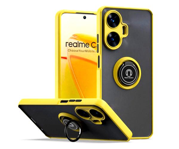 Чехол-накладка TPU Color Matte Ring для Realme C55 Желтый