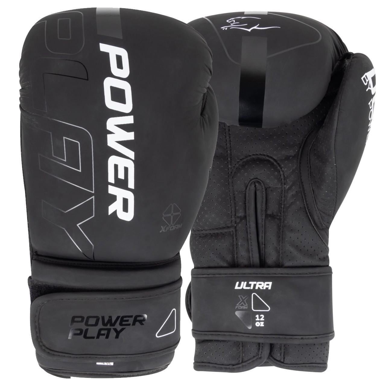 Боксерские перчатки PowerPlay 3024 Ultra Mat 14 унций Черно-белый (3019812100)