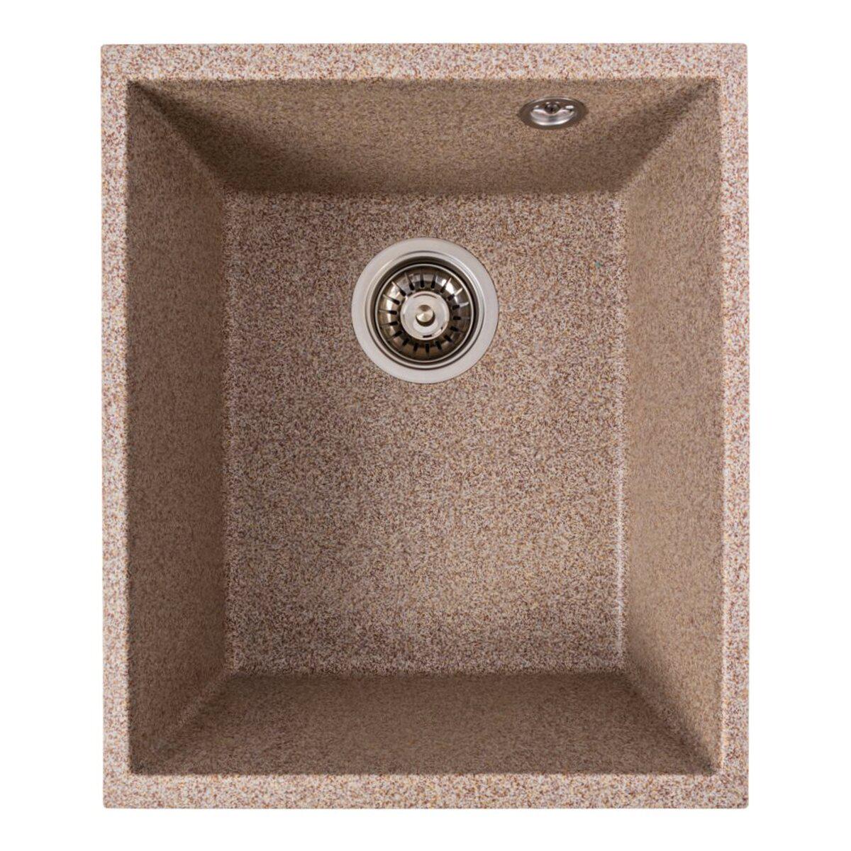 Мойка для кухни гранитная врезная Valeso Roxy прямоугольная 370x440 мм Карамель матовая (SP000047235)