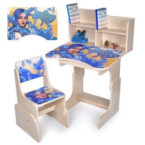 Парта зі стільцем Bambi дитяча дерев'яна Бежевий (N 2071-5-2) - фото 2 Парта зі стільцем Bambi дитяча дерев'яна Бежевий (N 2071-5-2) - фото 2