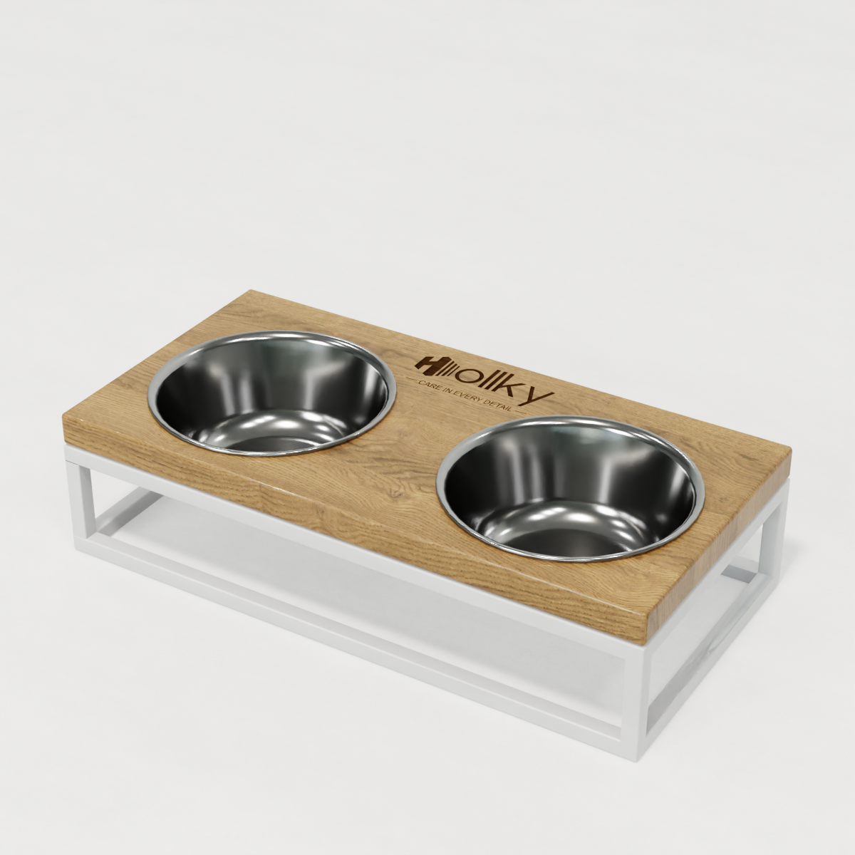 Миски на подставке для маленьких собак и котов Hollky Base S 2х0,45 л (BS-36187-WHNT) - фото 4