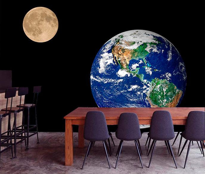 Фотообои флизелиновые для спальни/зала/кухни моющиеся Планеты