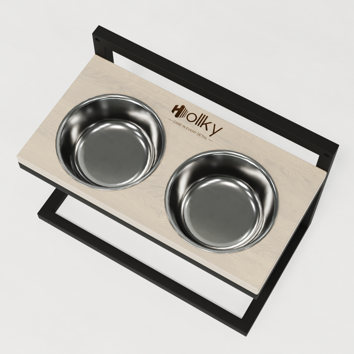 Миски на регулируемой подставке для средних собак Hollky Flex M 2х0,85 л (FM-422530-BLWH) - фото 6 Миски на регулируемой подставке для средних собак Hollky Flex M 2х0,85 л (FM-422530-BLWH) - фото 6