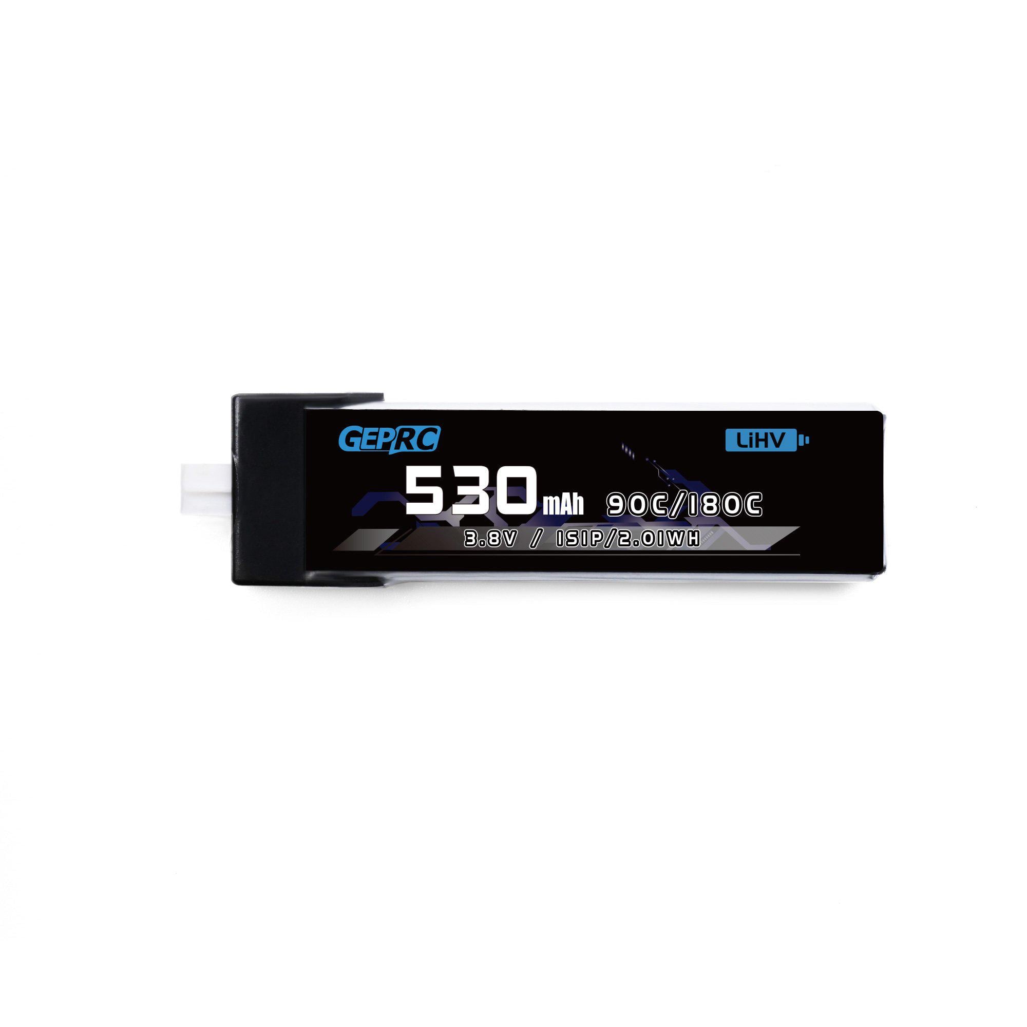 Аккумуляторы Geprc 1S 530 mAh 90C для 1s дронов с разъемом BT2.0 и С-рейтингом до 180С 2 шт. (891530)