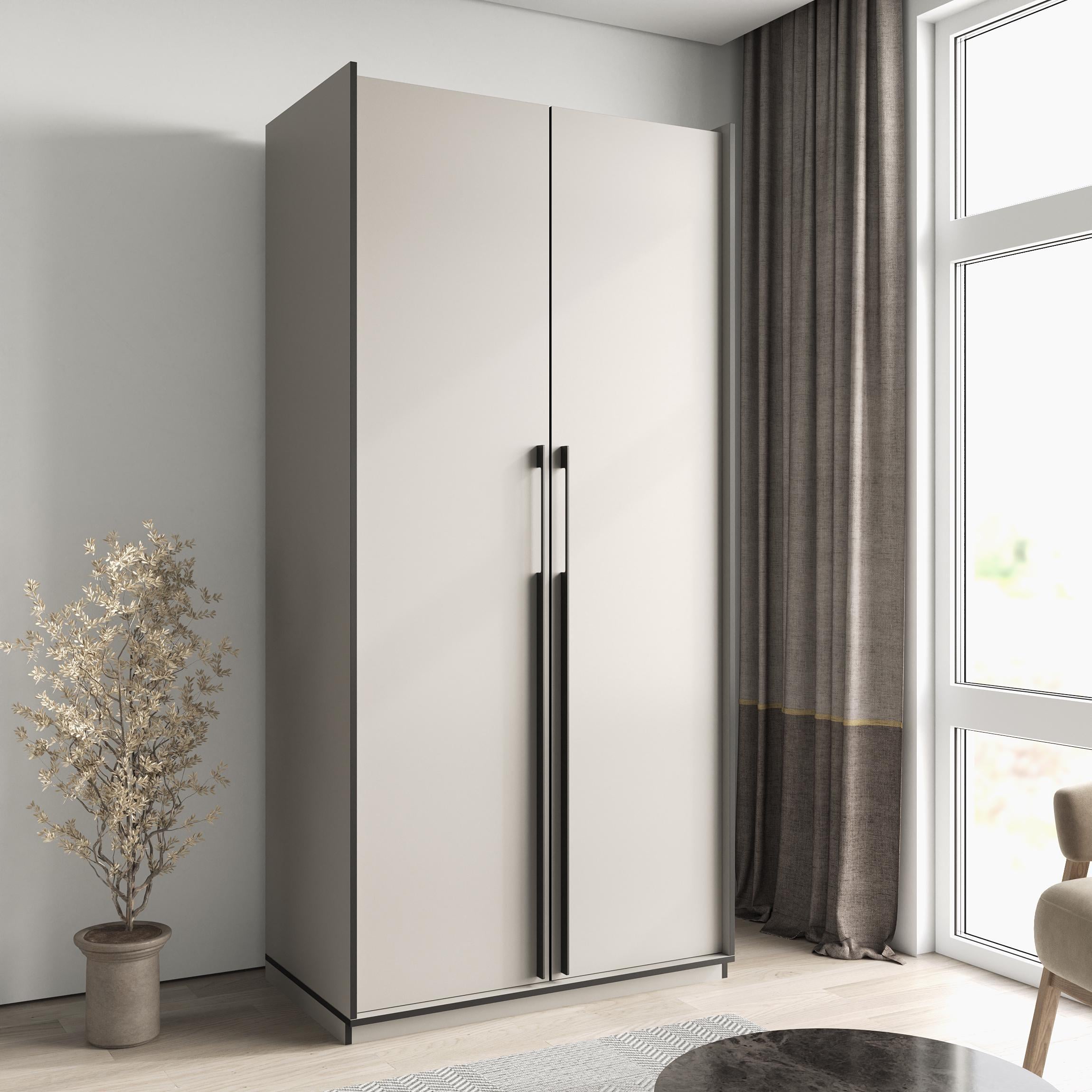 Шкаф распашной Moreli R-0014 с трубой на 2 дверцы Кашемир