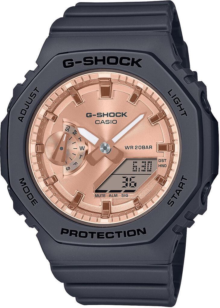Наручные часы женские Casio G-Shock GMA-S2100MD-1AER ударопрочные с водозащитой 200 м и розовым циферблатом