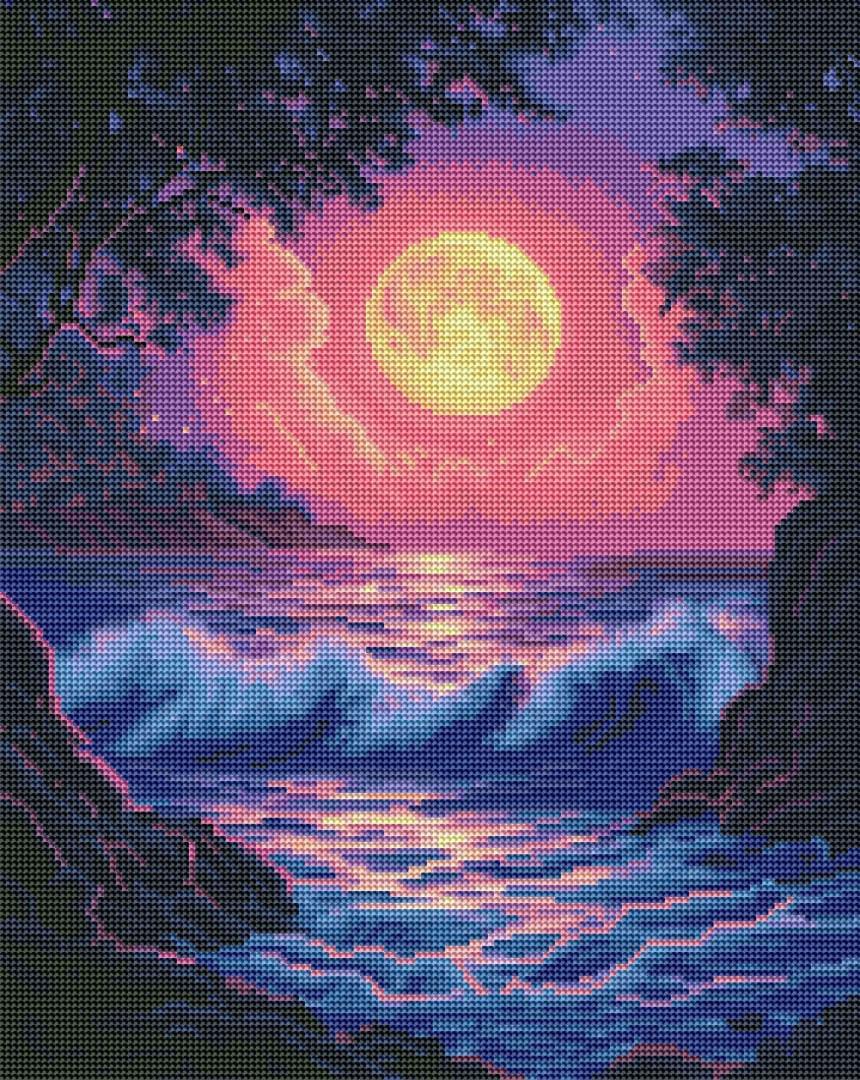 Алмазная мозаика Brushme Прибой в лунном свете 40x50 см (DBS54013)