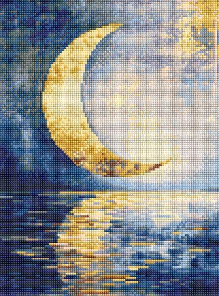 Алмазная мозаика Ideyka Отпечаток луны 30x40 см (Id-AMO8211)