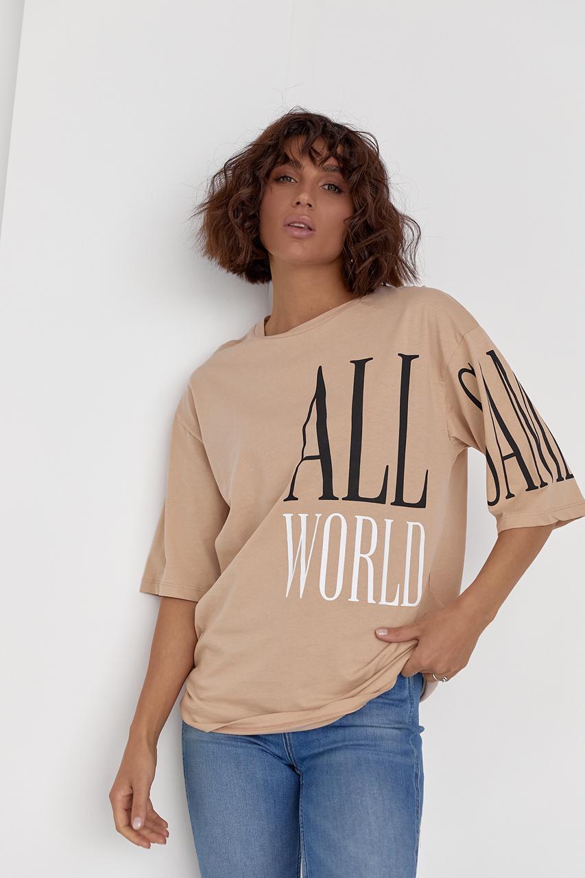 Футболка "All World" M/L Кофейный (11644697) Футболка "All World" M/L Кофейный (11644697)