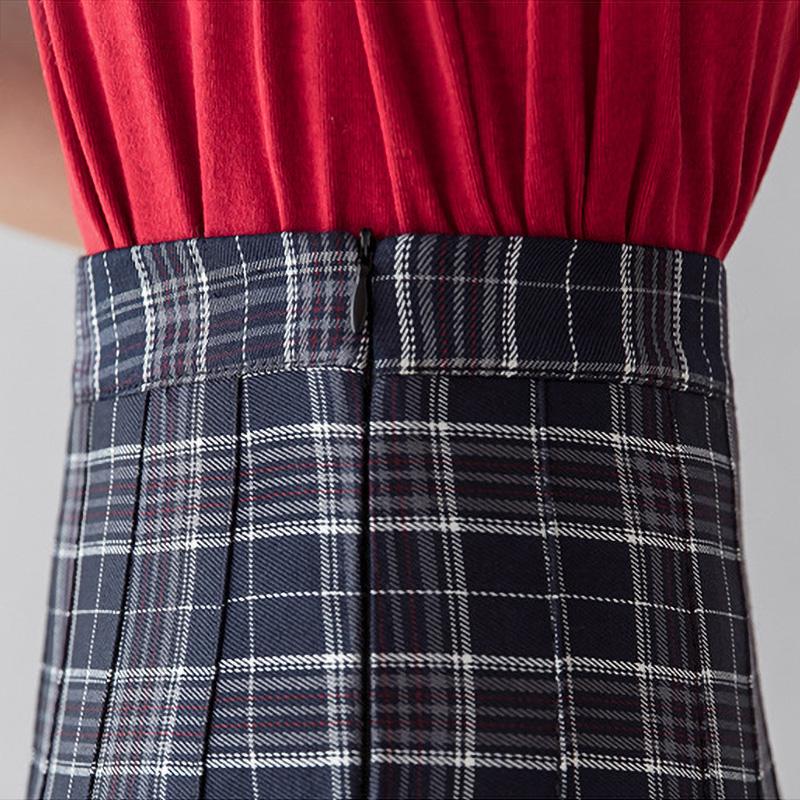 Спідниця міні в клітку з шортиками XS Темно-синій (11008459) - фото 4