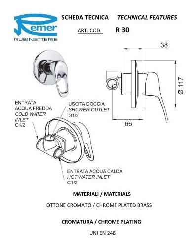 Набор для гигиенического душа Remer R30332OL - фото 5