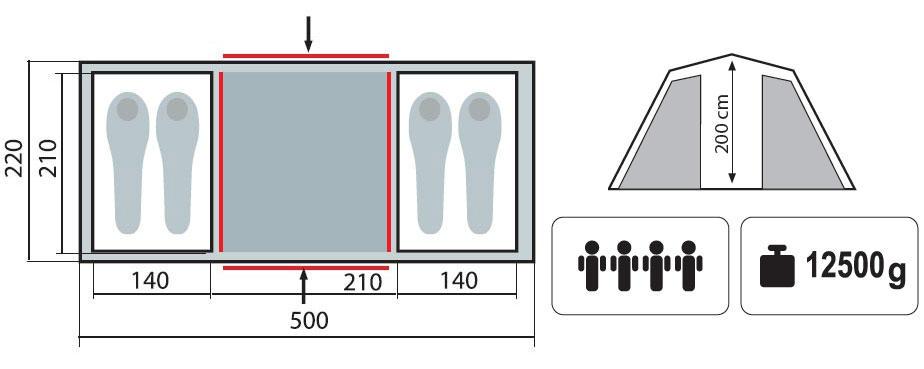 Палатка Tramp Brest 4 V2 большая (TRT-082) - фото 9