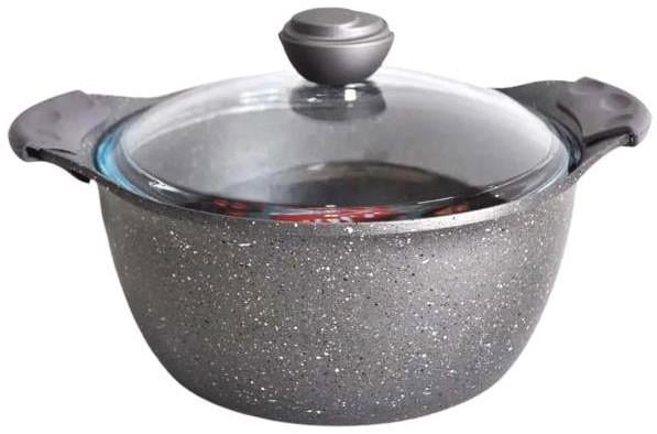 Кастрюля с крышкой O.M.S. Collection 3120 с гранитным покрытием 20 см 2,8 л Серый (1944851762)