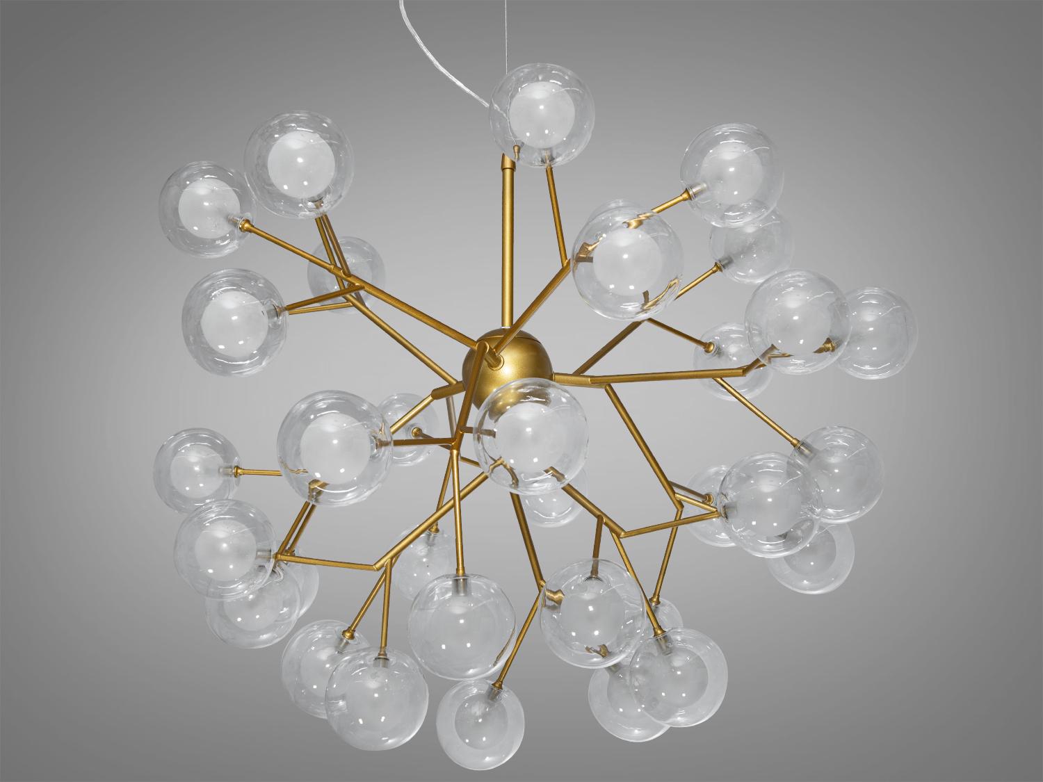 Люстра подвесная Светлячок 36 ламп Золотой сатин (887-36B GD) - фото 2 Люстра подвесная Светлячок 36 ламп Золотой сатин (887-36B GD) - фото 2