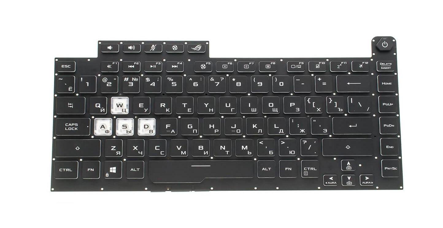 Клавиатура для ноутбука Asus GL512LW с подсветкой клавиш (0KNR0-4614RU00)