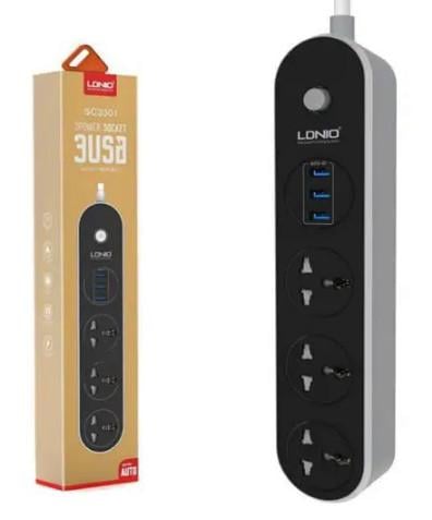 Подовжувач мережевий LDNIO SC3301 3 розетки 3 USB 1,6 м Сіро-чорний (1903267694) - фото 6 Подовжувач мережевий LDNIO SC3301 3 розетки 3 USB 1,6 м Сіро-чорний (1903267694) - фото 6