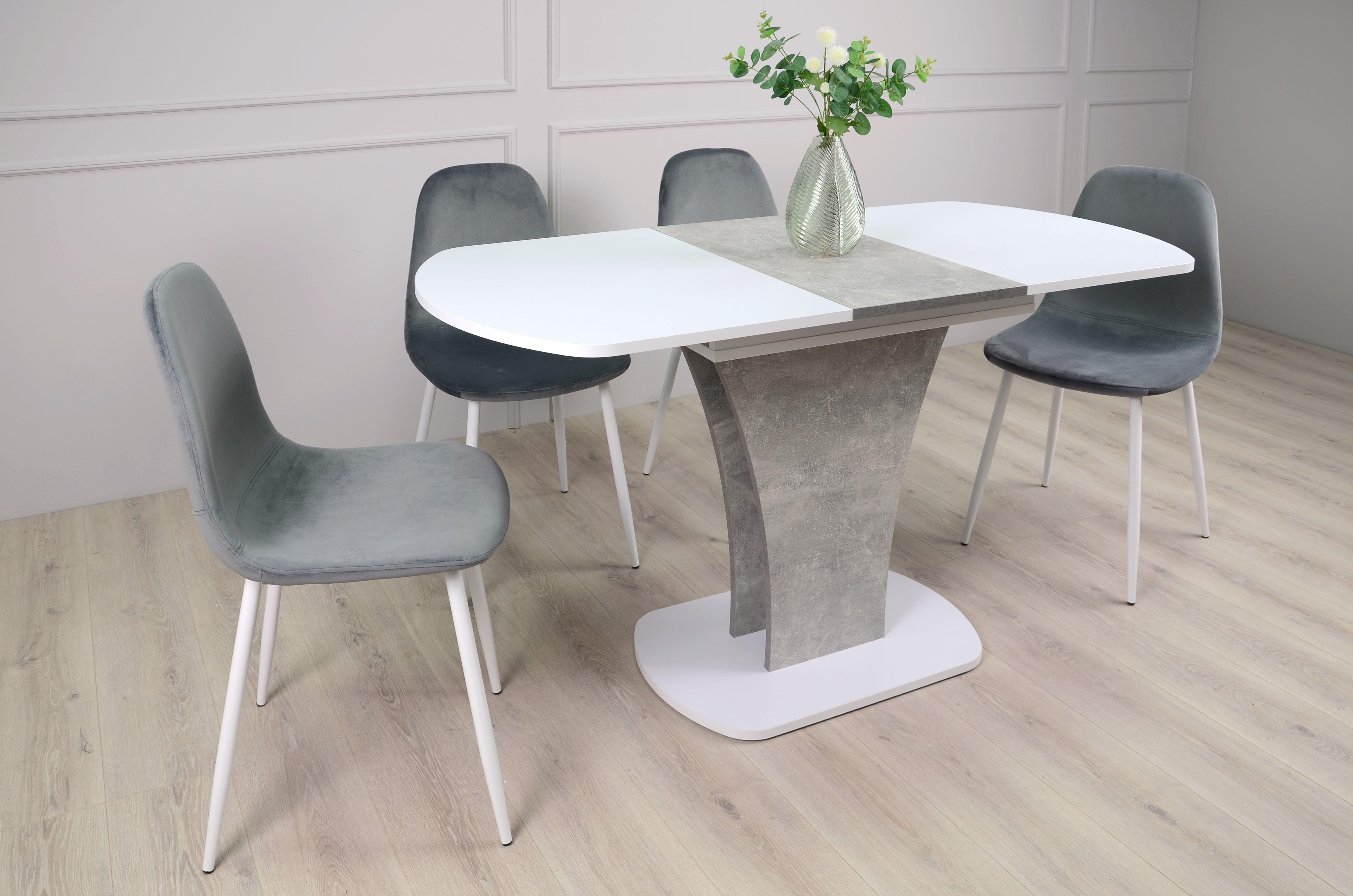 Стол обеденный раскладной Intarsio Sheridan 110/145x68 см Белая аляска/Индастриал (5612440) - фото 10 Стол обеденный раскладной Intarsio Sheridan 110/145x68 см Белая аляска/Индастриал (5612440) - фото 10