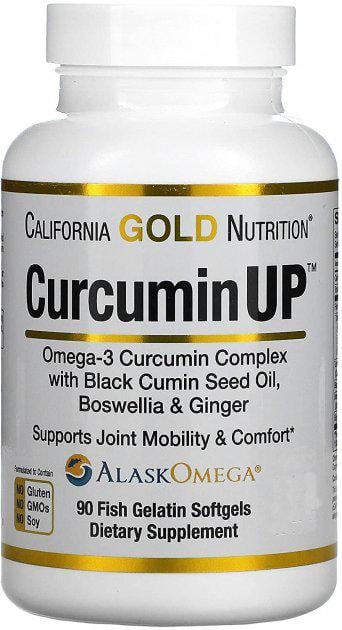 Комплекс куркумина и омега-3 California Gold Nutrition Curcumin UP 90 капсул из рыбьего желатина (CGN-01590)