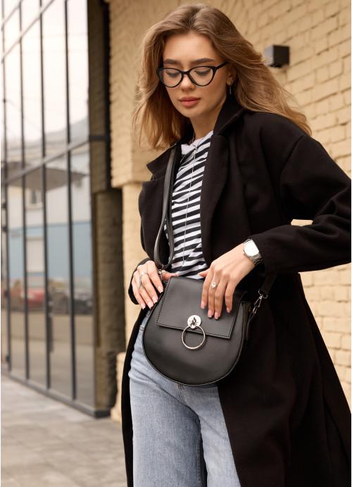 Женская сумка кросс-боди Sambag с принтом крокодила Черный (1061022521)