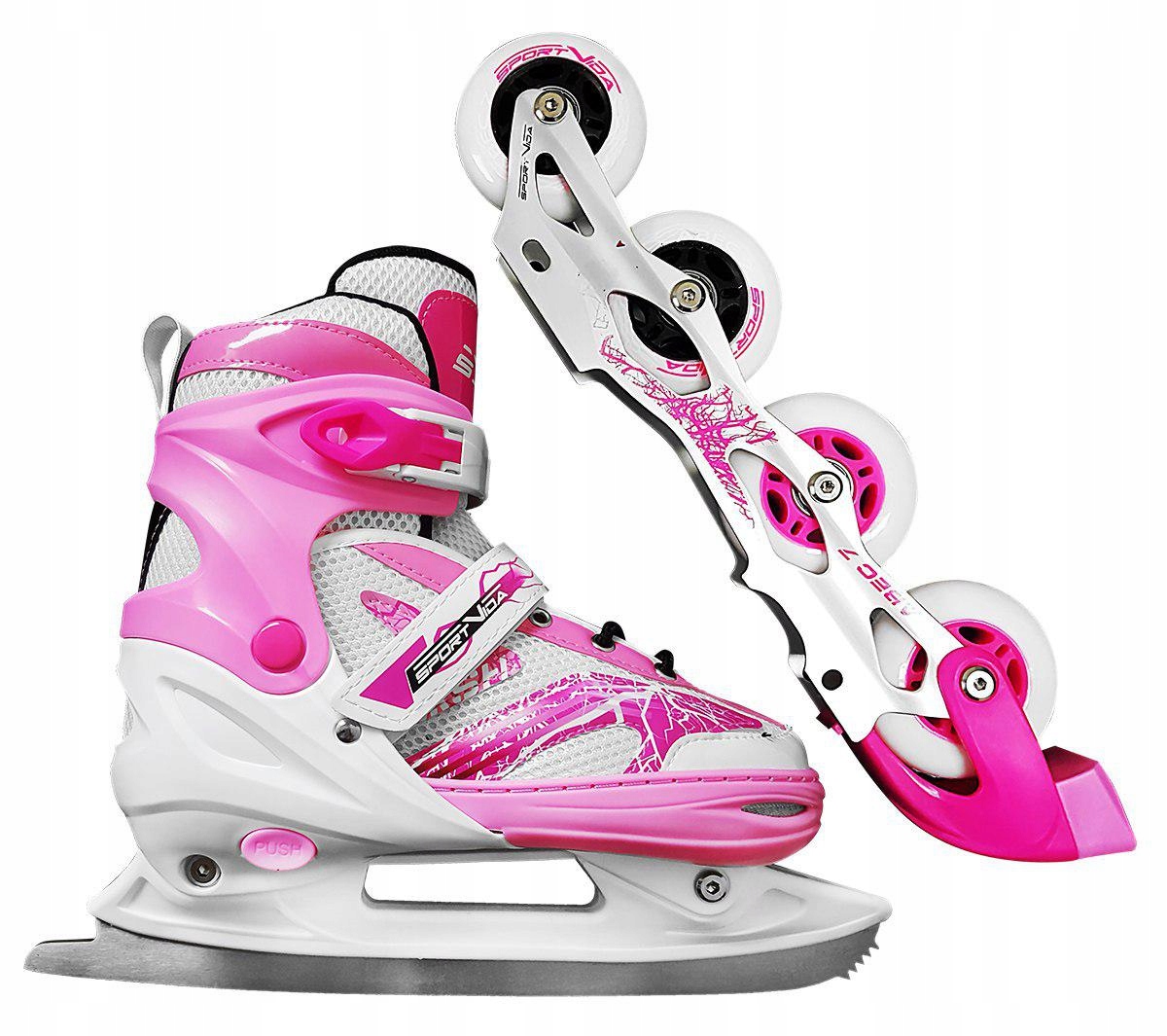 Роликовые коньки SportVida 4в1 SV-LG0017 р. 35-38 Pink - фото 2