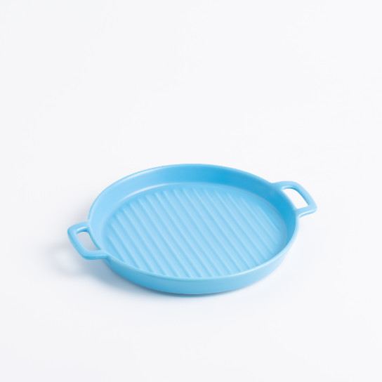 Блюдо с рифленым дном круглое 6738 22 см Голубой (4356275)