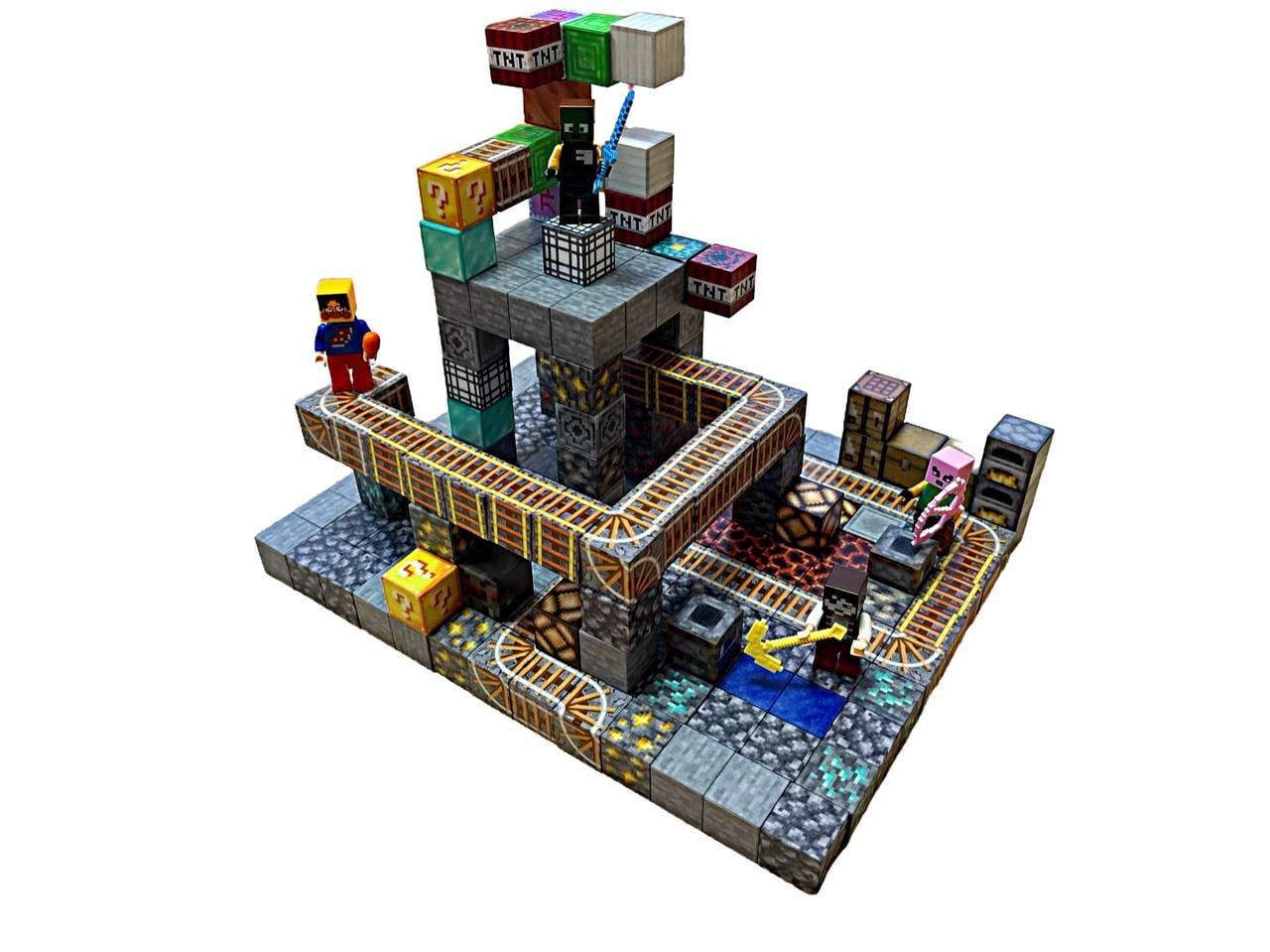 Конструктор магнитный Minecraft с 7 фигурками и пластиковым кейсом 224 дет. (1084)