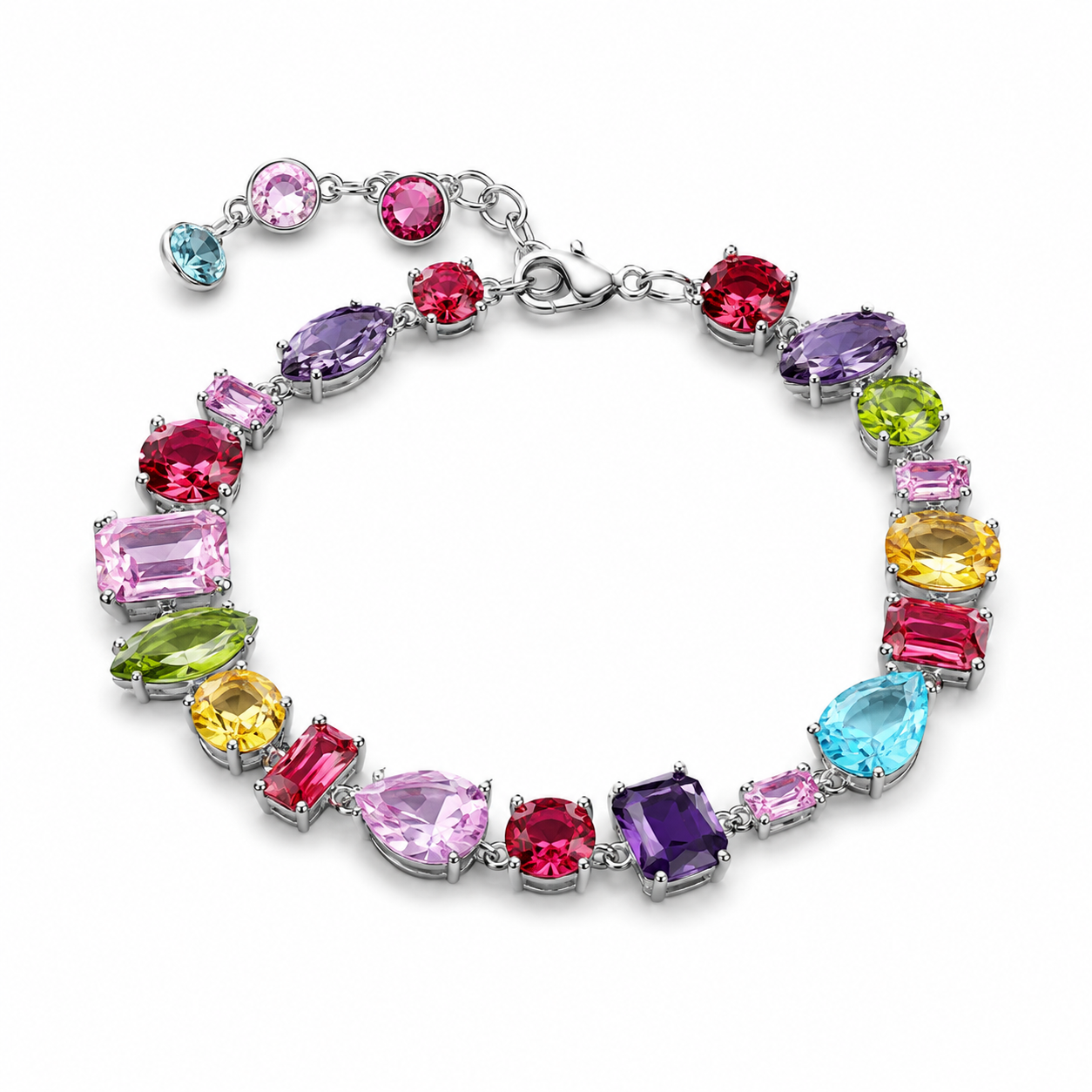 Браслет Gema с разноцветными кристаллами Swarovski и регулируемым размером Браслет Gema с разноцветными кристаллами Swarovski и регулируемым размером