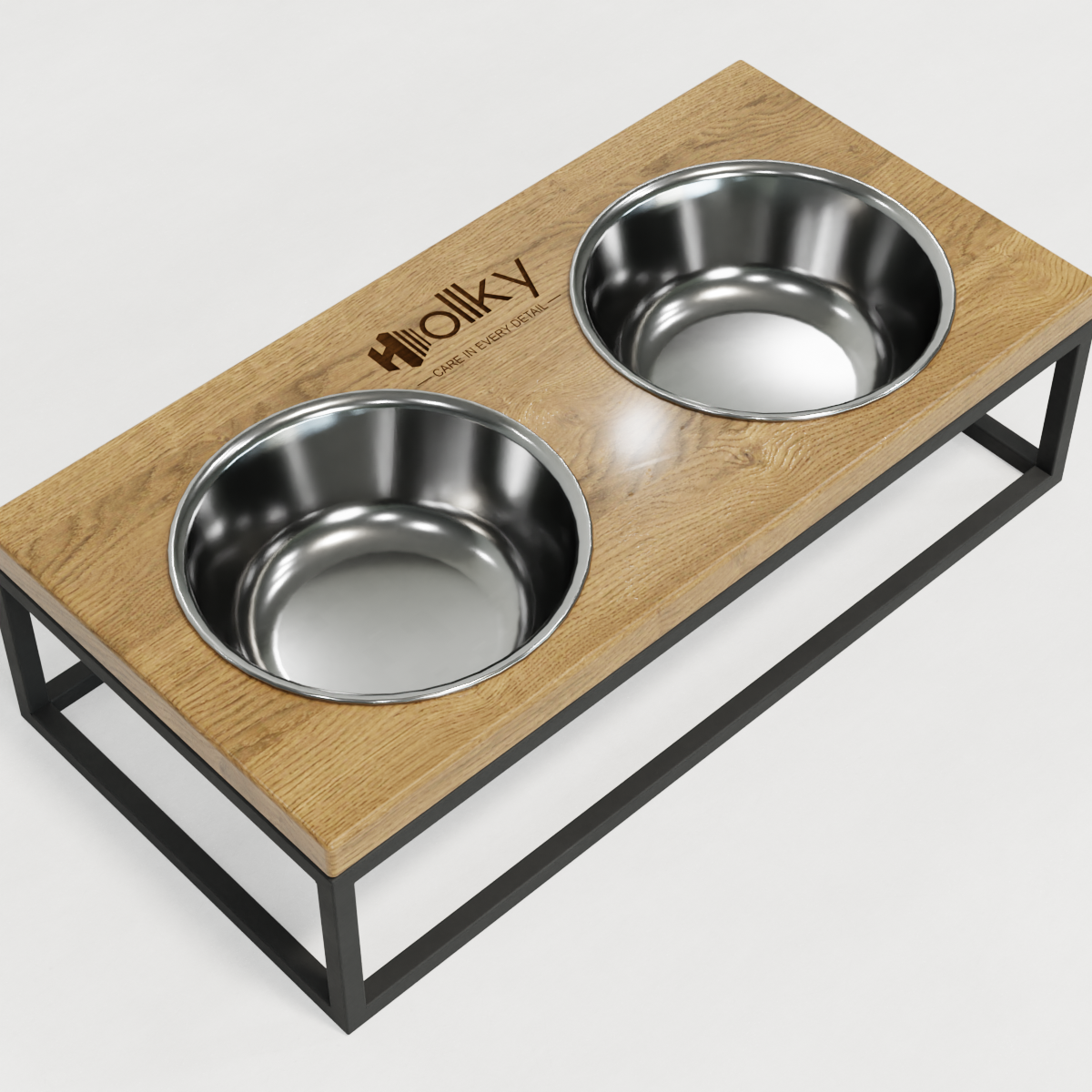 Миски на подставке для средних собак и больших котов Hollky Base M 2х0,95 л (BM-422110-GRNT) - фото 6 Миски на подставке для средних собак и больших котов Hollky Base M 2х0,95 л (BM-422110-GRNT) - фото 6