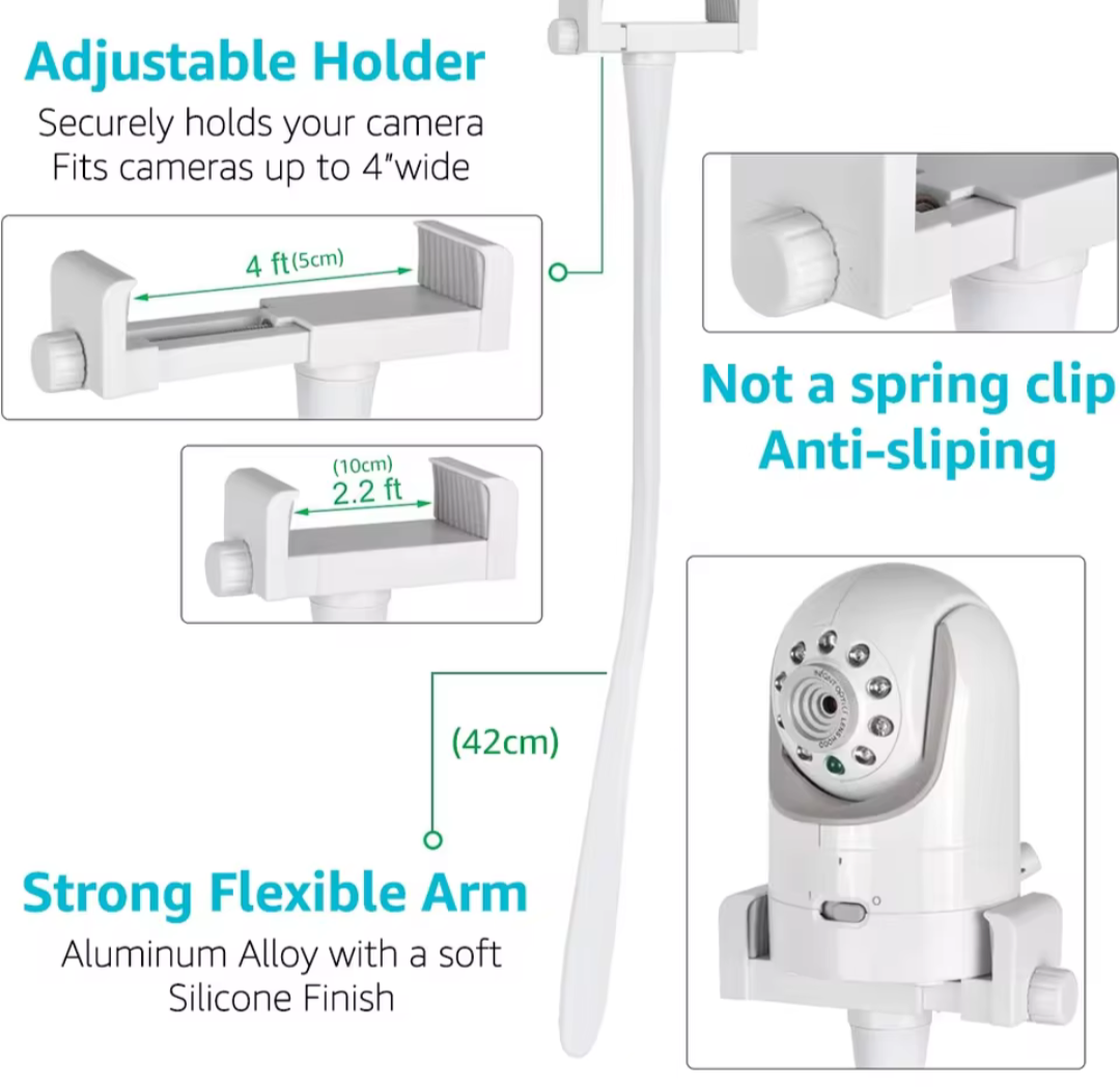 Штатив для відеокамери/відеоняні крутитися на 360⁰кріплення без отворів Білий - фото 2 Штатив для відеокамери/відеоняні крутитися на 360⁰кріплення без отворів Білий - фото 2