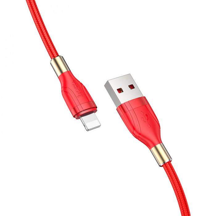 Кабель USB Lightning Hoco U92 Gold collar зарядка и передача данных 1,2 м ток до 2,4A Красный