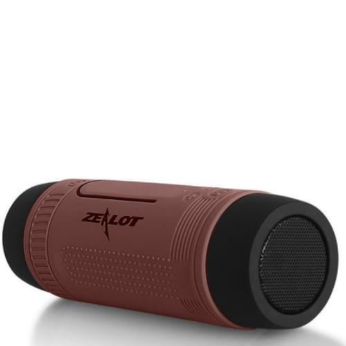 Портативна колонка ZeaLot S1 з ліхтариком Коричневий