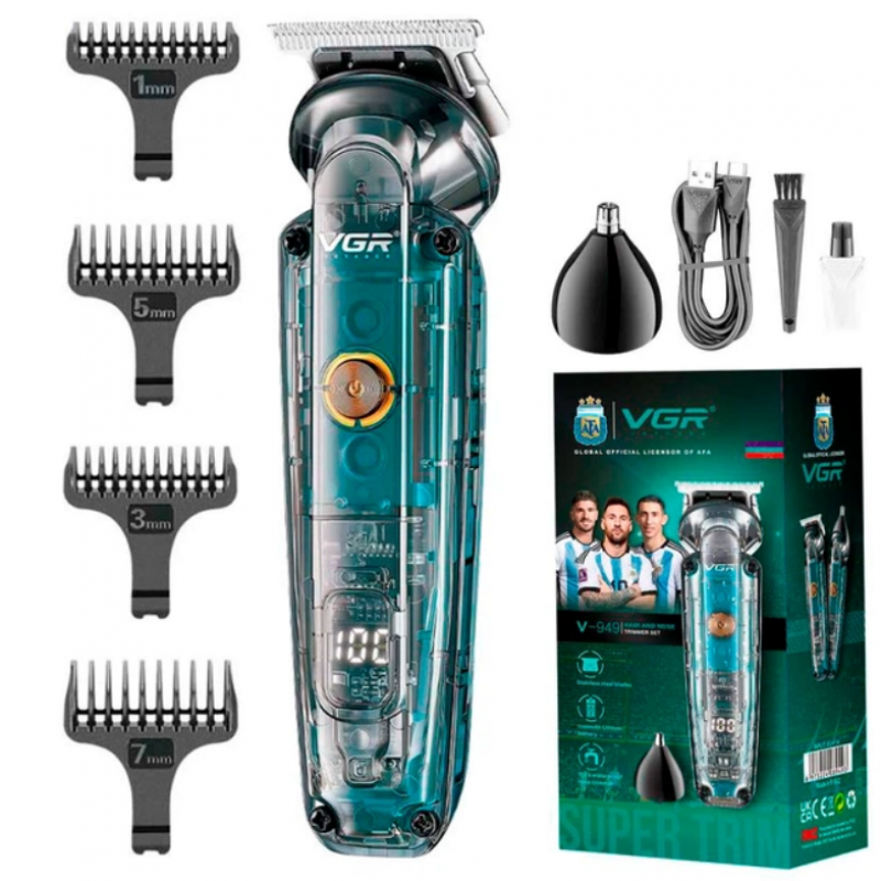 Триммер беспроводной VGR V949 USB с 5 насадками 1-7 мм (32406880) Триммер беспроводной VGR V949 USB с 5 насадками 1-7 мм (32406880)