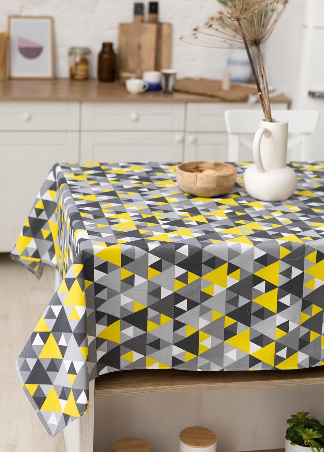 Скатерть с тефлоновым покрытием Триугольники желтые 1,8х1,5 м (тжв1815)