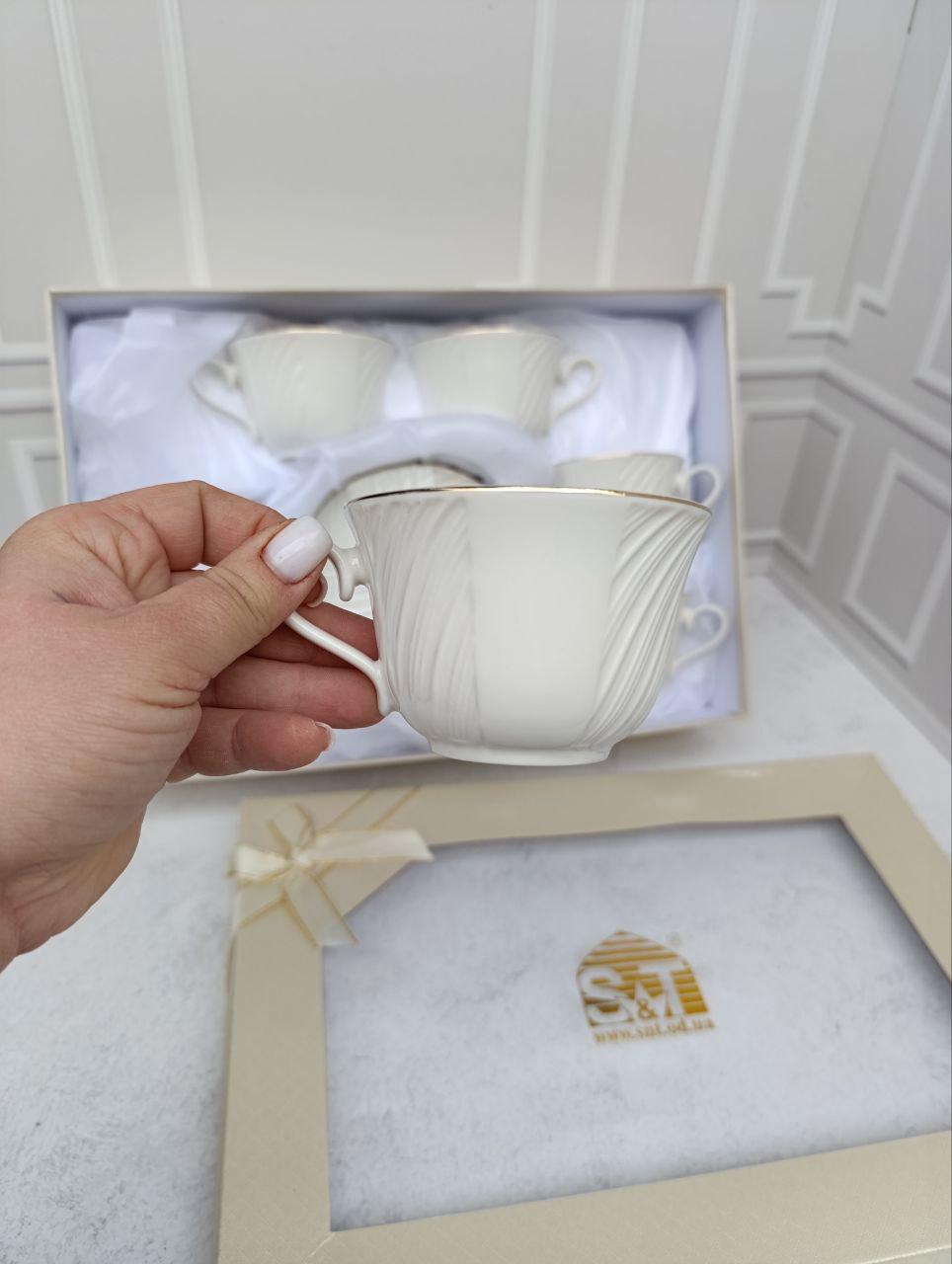 Сервіз чайний SNT Лія порцеляновий 240 мл 12 пред. Білий (17163-00) - фото 3 Сервіз чайний SNT Лія порцеляновий 240 мл 12 пред. Білий (17163-00) - фото 3