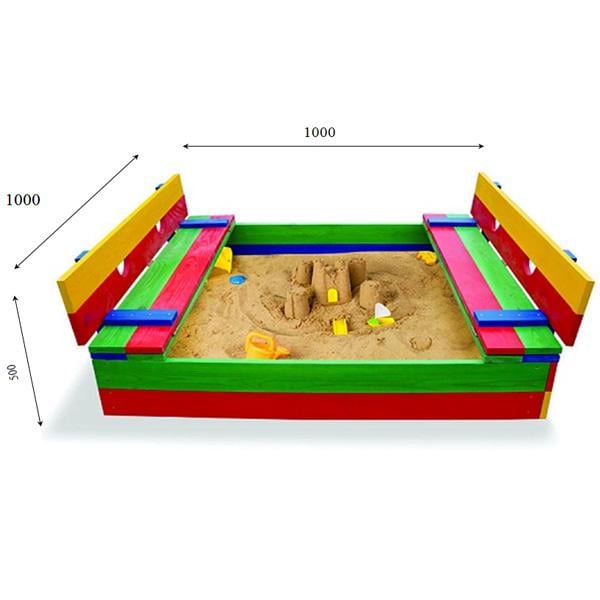 Пісочниця з кришкою 29 дитяча 100х100 см (ASportBaby 322) - фото 2