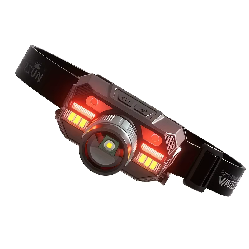 Фонарь налобный аккумуляторный WARSUN WD09 300lm IPX3 красный свет 18650 с 2000 mAh Type-C Черный (WARSUN-WD09) - фото 6