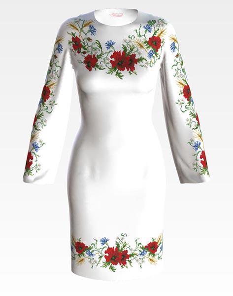 Заготовка женского платья ПЛ026 Нежные маки/васильки/колоски для вышивки бисером и нитками из домотканого полотна Белый (ПЛ026дБ) Заготовка женского платья ПЛ026 Нежные маки/васильки/колоски для вышивки бисером и нитками из домотканого полотна Белый (ПЛ026дБ)