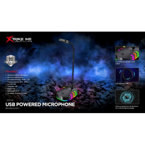 Микрофон игровой XTRIKE XMC-02 с RGB подсветкой Черный - фото 3