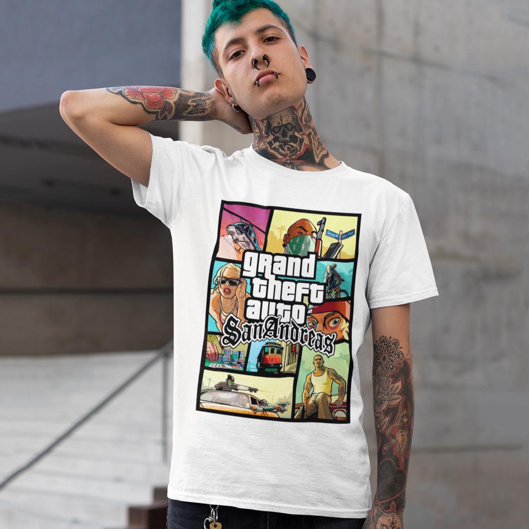 Футболка унисекс Grand Theft Auto GTA San Andreas wht 3XL Белый (32701230)
