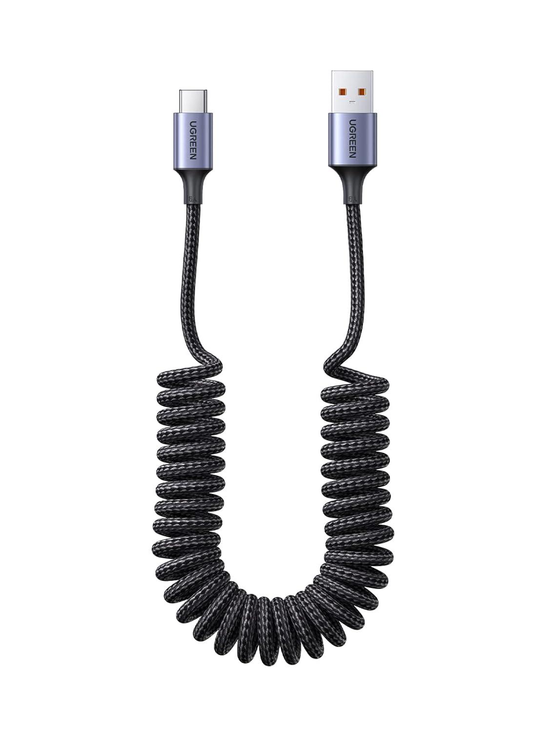 Кабель UGREEN US554 USB-A to USB-C 100W 6А 2 м совместим с Huawei P60/Mate 60 Pro и Xiaomi Supercharge Black (35085)