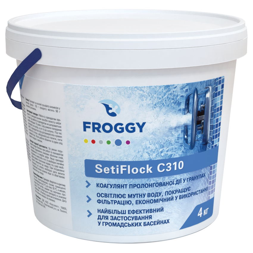 Коагулянт в гранулах Froggy SetiFlock C310 тривалої дії 4 кг (СО310-07) Коагулянт в гранулах Froggy SetiFlock C310 тривалої дії 4 кг (СО310-07)